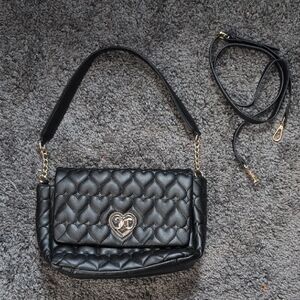 Juicy Couture Black Heart Quilted Shoulder Bag
